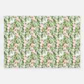 緑豊かな鳥、花、葉 ラッピングペーパーシート (正面2)