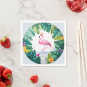 緑豊かな | ピンクエレガントのフラミンゴクラウン熱帯 スタンダードカクテルナプキン (インサイチュ)