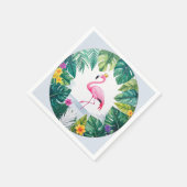緑豊かな | ピンクエレガントのフラミンゴクラウン熱帯 スタンダードカクテルナプキン (角)