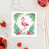 緑豊かな | ピンクエレガントのフラミンゴクラウン熱帯 スタンダードカクテルナプキン (インサイチュ)