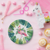 緑豊かな | ピンクエレガントのフラミンゴクラウン熱帯 ペーパープレート (パーティー)