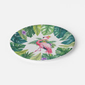 緑豊かな | ピンクエレガントのフラミンゴクラウン熱帯 ペーパープレート (アングル)