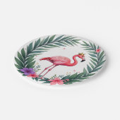 緑豊かな | ピンクエレガントのフラミンゴクラウン熱帯 ペーパープレート (アングル)