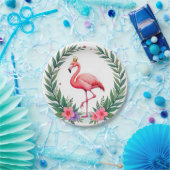 緑豊かな | ピンクエレガントのフラミンゴクラウン熱帯 ペーパープレート (パーティー)