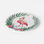 緑豊かな | ピンクエレガントのフラミンゴクラウン熱帯 ペーパープレート (アングル)