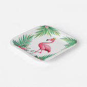 緑豊かな | ピンクエレガントのフラミンゴクラウン熱帯 ペーパープレート (傾斜あり)