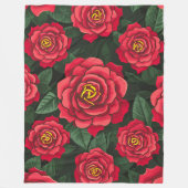 緑豊エレガントかな緑のバラのパタ離れーン フリースブランケット (正面)