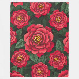 緑豊エレガントかな緑のバラのパタ離れーン フリースブランケット