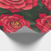 緑豊エレガントかな緑のバラのパタ離れーン ラッピングペーパー (角)