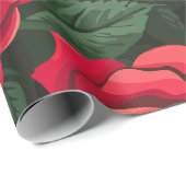 緑豊エレガントかな緑のバラのパタ離れーン ラッピングペーパー (ロールコーナー)