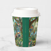 緑豊カラフルかな植鮮やか物の中の熱帯鳥 紙コップ (右)