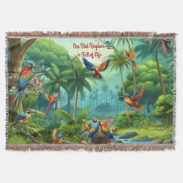 緑豊カラフルかな計鮮やか画の中の熱帯鳥 スローブランケット