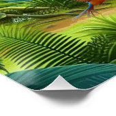 緑豊カラフルかな計鮮やか画の中の熱帯鳥 ポスター (コーナー)