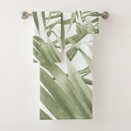 緑豊カリブのかなヤシのコラージュ#2 #tropical #wall バスタオルセット (インサイチュ)