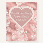 緑豊パーソナライズされたかな赤面ピンクキープサケレシピ本 ノートブック (正面)