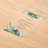 緑豊モダンかな水結婚色 アクリル招待状 (レイダウン)