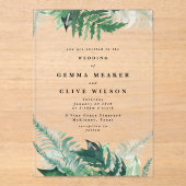 緑豊モダンかな水結婚色 アクリル招待状 (正面)