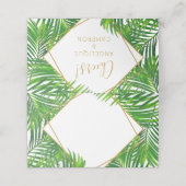 緑豊モダンかな熱帯のヤシの葉幾何学模様 プレイスカード (外部開封)