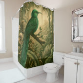 緑豊威厳のあるかなジャングルの熱帯鳥3 シャワーカーテン (インサイチュ)