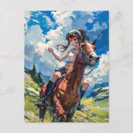 緑豊威厳のあるかな山に住むアニメライダー ポストカード