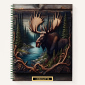 緑豊威厳のあるかな森の中で穏やかな川に流れ込む ノートブック (正面)