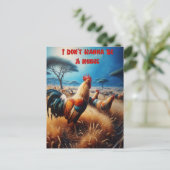 緑豊威厳のあるかな草原の中の鶏 ポストカード (スタンド正面)