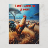 緑豊威厳のあるかな草原の中の鶏 ポストカード (正面)