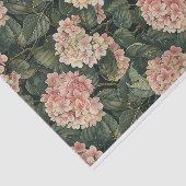 緑豊淡い色のかなピンクあじさいアートパターンNo. 3 薄葉紙 (詳細)