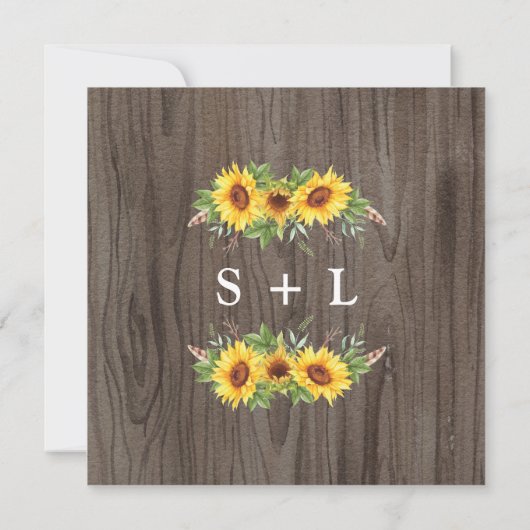 緑豊素朴かな水の色ひまわり結婚の 招待状 (裏面)