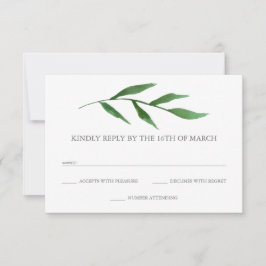緑豊葉かな水エレガント色の結婚式RSVP 出欠カード