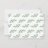 緑豊葉かな水エレガント色の結婚式RSVP 出欠カード (裏面)