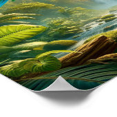 緑豊鮮やかかな熱帯雨林のアマゾンパロット ポスター (角)