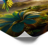 緑豊鮮やかかな熱帯雨林のアマゾンパロット ポスター (角)