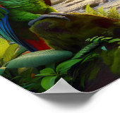 緑豊鮮やかかな熱帯雨林のアマゾンパロット ポスター (角)