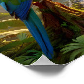 緑豊鮮やかかな熱帯雨林のアマゾンパロット ポスター (角)