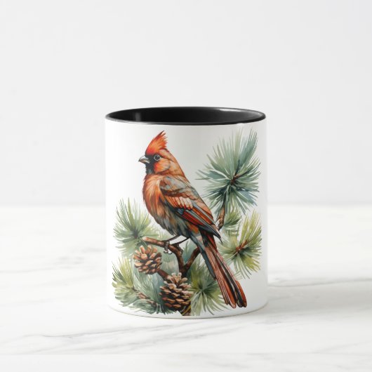 緑豊鮮やかかな緑の果実と赤い離れ果実 マグカップ (中央)