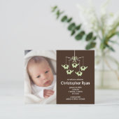 緑象の男の赤ちゃんの誕生Annoucement 招待状 (スタンド正面)