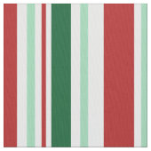 、緑赤い、白のストライプのクリスマスの生地 ファブリック (クローズアップ)