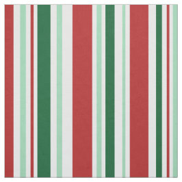 、緑赤い、白のストライプのクリスマスの生地 ファブリック