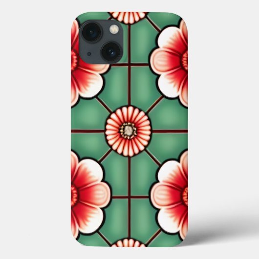 緑赤と白瓦の花 Case-Mate iPhoneケース (裏面)