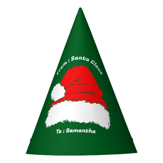 緑赤のサンタクリスマス パーティーハット (正面)