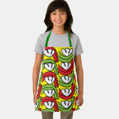 緑赤野菜花柄キッズ エプロン (インサイチュ)