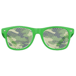 緑迷彩ハンター男らし迷彩柄パターン レトロサングラス