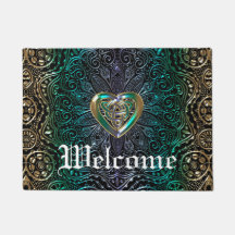 緑金ゴールドのケルト族のハートの曼荼羅