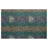 緑金ゴールドのケルト族のハートの曼荼羅 ファブリック (ファットクウォーター)