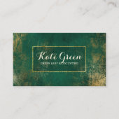 緑金ゴールドの専門の会計のエレガントなフレーム 名刺 (正面)