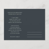 緑金ゴールド動物リース悔やみや弔慰メモリアルサービス インビテーションポストカード (裏面)