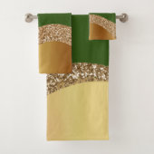 緑金ゴールド大理石浴用タオルセット バスタオルセット (インサイチュ)
