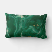 緑金ゴールド水彩抽象芸術腰枕 ランバークッション (裏面)