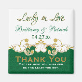 緑金ゴールド白巻き結婚式の引き出物磁石 マグネット (正面)